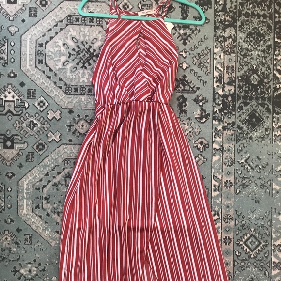 NEW- striped dress with tulip skirt - Picture 1 of 2
